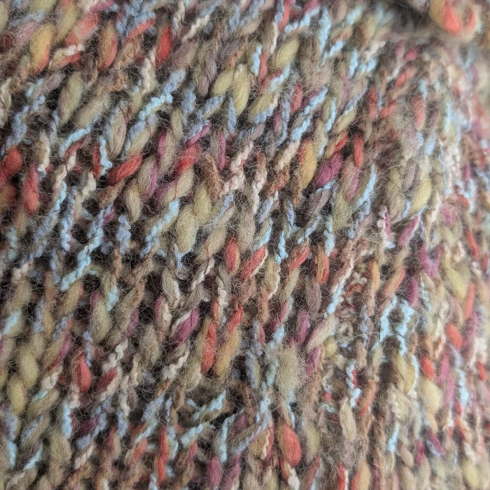 Y2K Rainbow Speckled Wool Blend‎ Cardigan